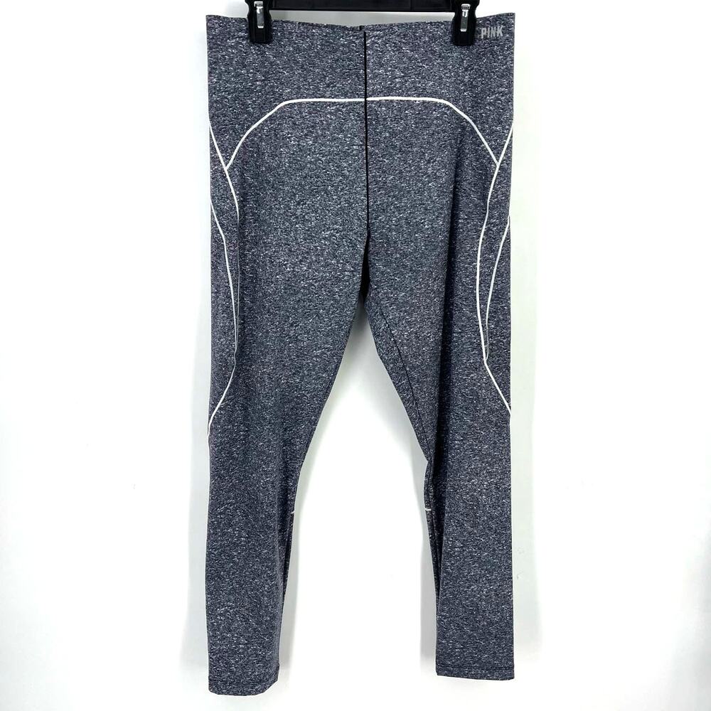 Victoria's Secret Pink Compression Leggings Womens Size XL Heather Gray